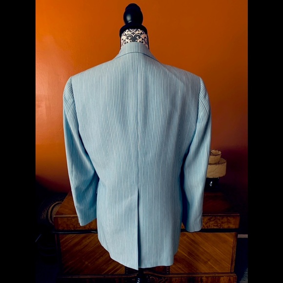 Vintage 1960s Oxford House Suit Jacket Blazer Blue/White Pinstripe Amalgamated - Picture 5 of 11